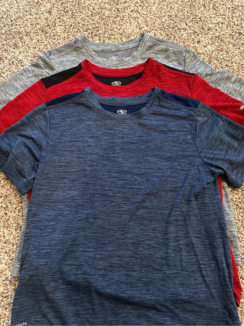Athletic Works Boys Bundle of 3 DriWorks Short Sleeve Athletic Tees
